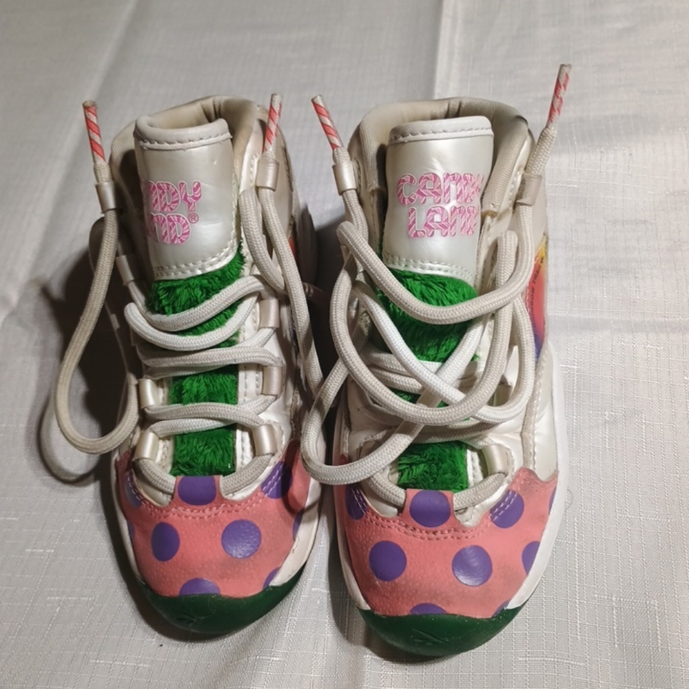 Reebok Pink and White Sneakers with Playful Design